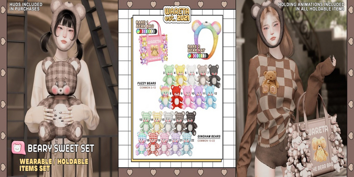 1. - .W. Beary Sweet Set - Bear Bag RARE