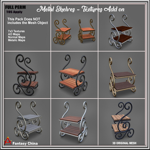 Full Perm  Metal Shelves - Textures Add on