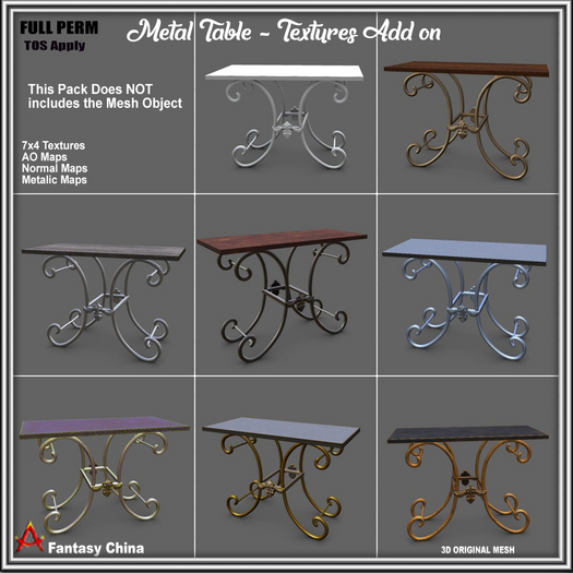 Full Perm Metal Table - Textures Add on