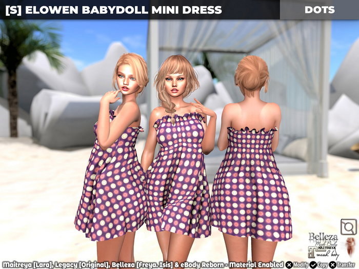[S] Elowen Babydoll Mini Dress Dots