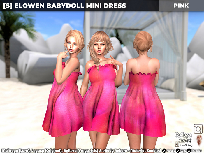 [S] Elowen Babydoll Mini Dress Pink