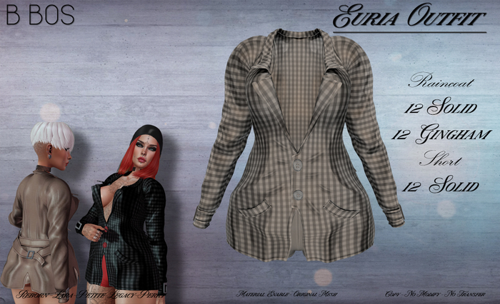 B BOS - Euria Outfit - Gingham Grey (Add me)