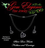 Gem Elegance Silver Love Hearts Necklace & Earrings Set