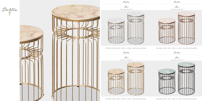 Dahlia - Anu - Display Side Table - Multi-Use Tables - Short & Tall - FATPACK 