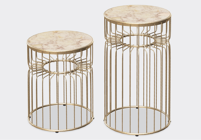 Dahlia - Anu - Display Table - Gold - Multi-Use Tables - Short & Tall