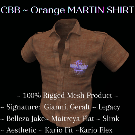 CBB ~ Orange MARTIN SHIRT