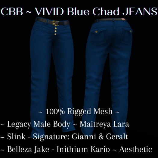 CBB ~ VIVID Blue CHAD JEANS