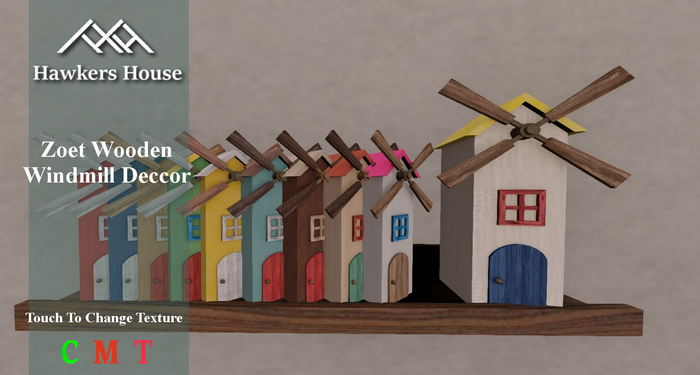 *HH* Zoet Wooden Windmill Decor