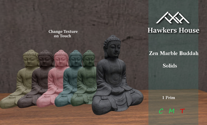 *HH* Zen Marble Buddha Solids