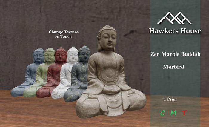 *HH* Zen Marble Buddha Marbled
