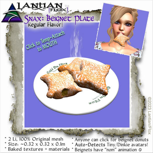 ~L/Fx~Beignets Plate - Regular Flavor  *DELICIOUS DONUTS!*
