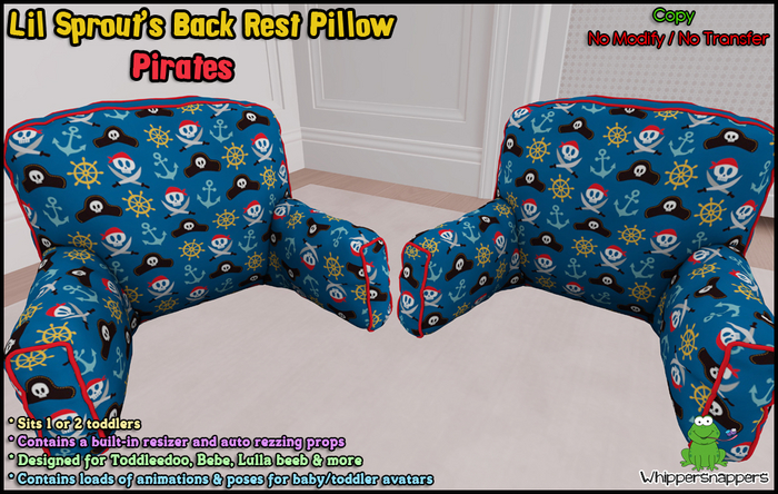 ! Whippersnappers ! - Lil Sprouts Backrest - Pirate 