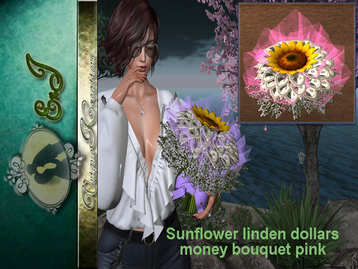 Sunflower linden dollars money bouquet pink