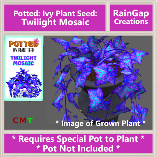 Potted: Ivy Plant Seed: Twilight Mosaic ACTUAL ITEM