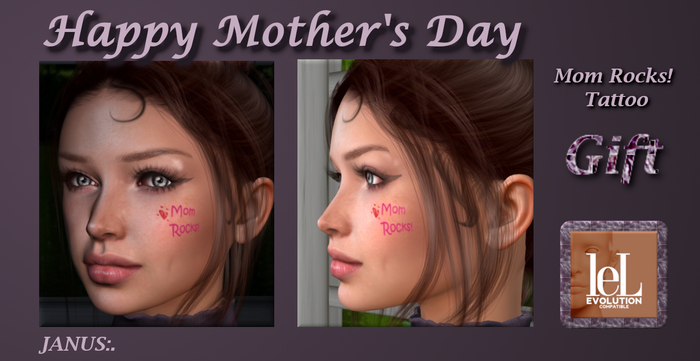 JANUS:. GIFT Mom Rocks! (cheek tattoo) EvoX