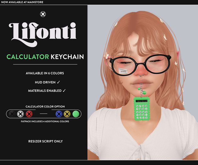LF / Calculator Keychain / Green