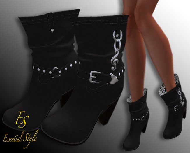 ~*ES*~ Rodeo $ Diva Boots in Very Black