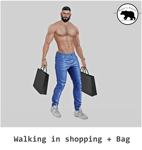 ll Bear's Poses ll Walking in shopping + Bag