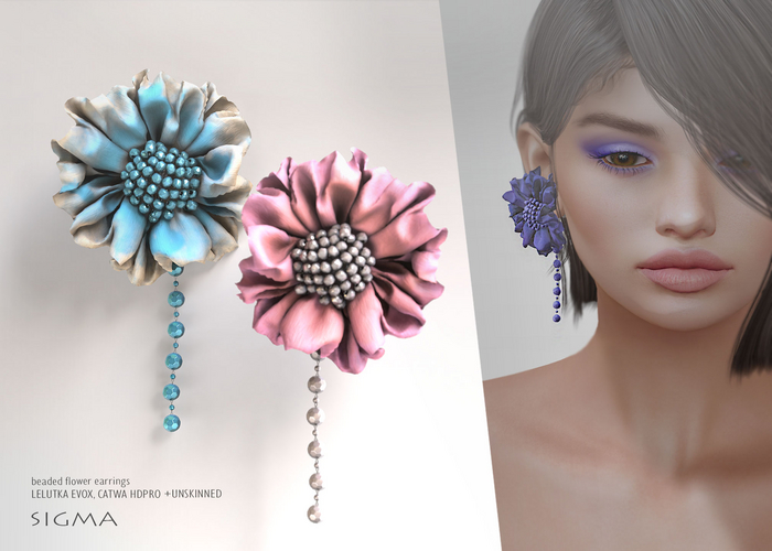 SIGMA Beaded flower earrings 