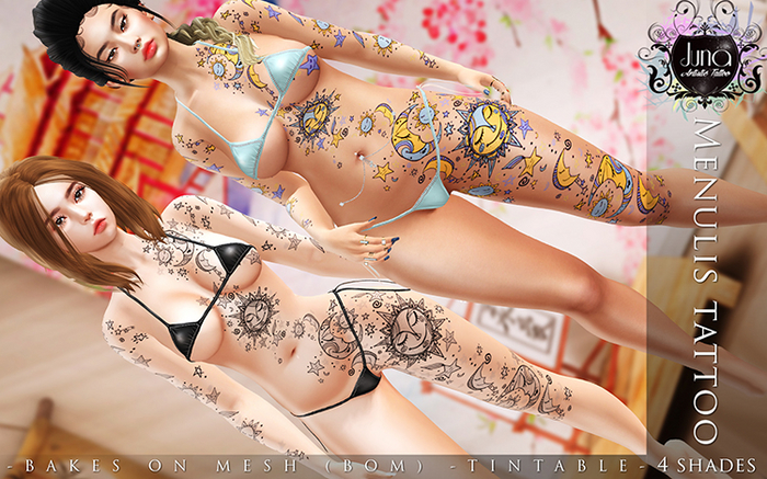 Juna: Menulis tattoo  - BOM [Bakes on Mesh] - Tintable -