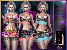 Proud Mary v3. Rainbow animal Prints Set,Fringe Skirt,Fringe Top,Fringe Skirt,Fringe Top,Fringe Skirt,Fringe Top,Fringe 