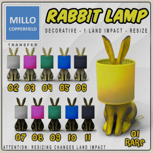 1. Millo Copperfield - Rabbit Lamp RARE