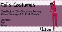 .:KC:. Charlie & The Chocolate Factory - Violet Beauregard Pink
