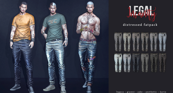 Legal Insanity - Carson denims DISTRESSED FATPACK
