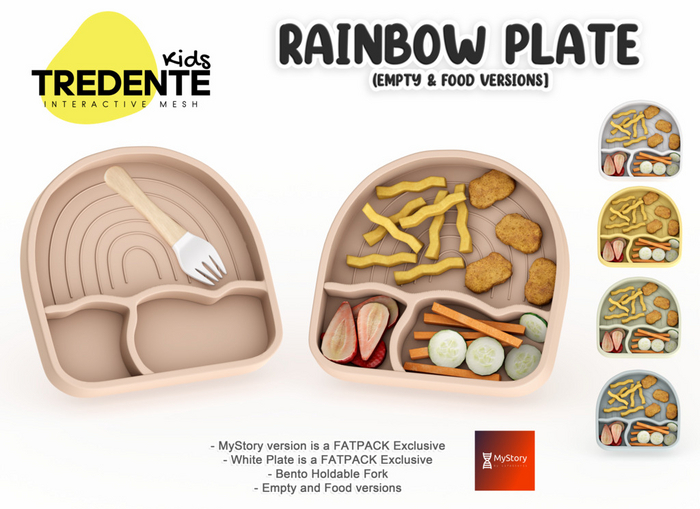 Tredente Kids // Rainbow Plate [PINK] (Packed)