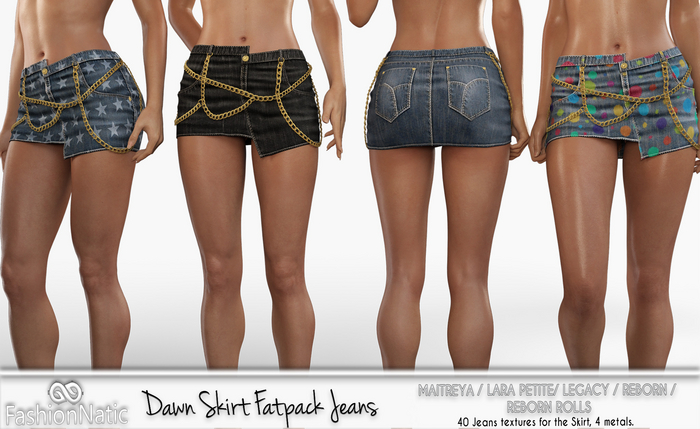 Dawn Skirt Fatpack Jeans - Denim - Maitreya, Petite, Legacy, Reborn, Juicy Rolls - FashionNatic