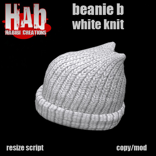 Beanie white knit