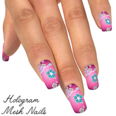 Mesh Nails Erika Pink Gems