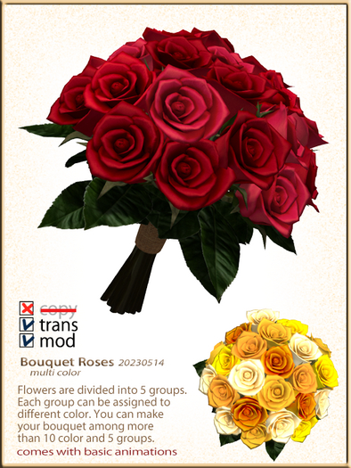 (g.) Bouquet Roses - multicolor 20230514