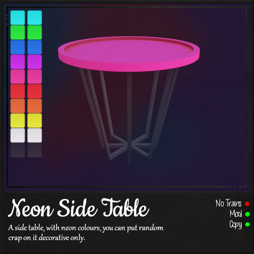 Creeperesque - Neon Side Table