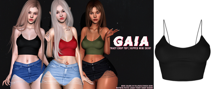 Gaia - tracy crop top//black