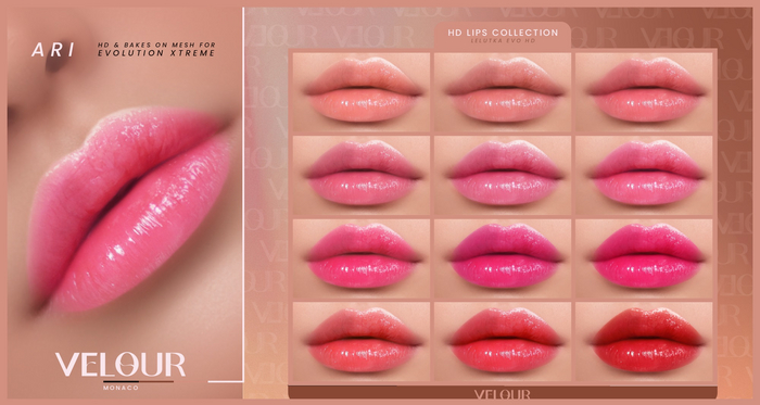 VELOUR: "ARI" LIPSTICK COLLECTION (BOM & HD)