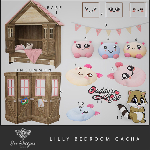 Bee Designs Lilly Bedroom gacha 1  RARE