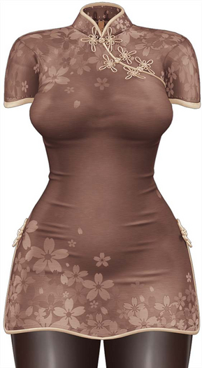 Kaithleen's Cherry Blossom Dress - Brown