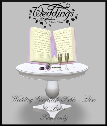 Wedding Guestbook table - Lilac