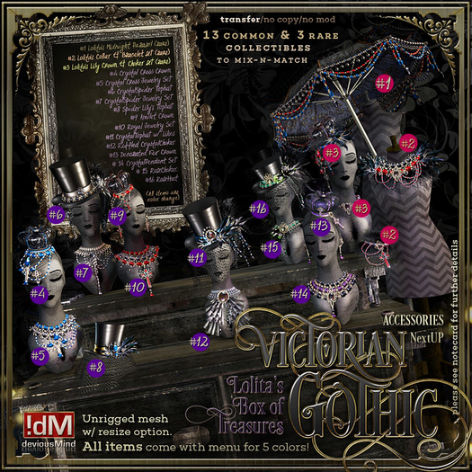 !dM VictorianGothic "Ruffled Crystal Choker" (BOX #12)