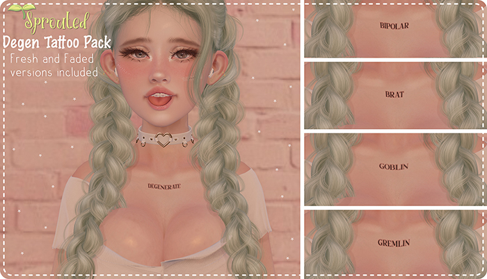 Sprouted. BOM Degen Tattoo Pack