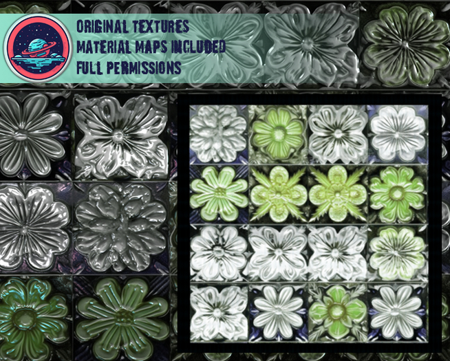 ::T:: Materials Texture: Craft Glass Tile Green