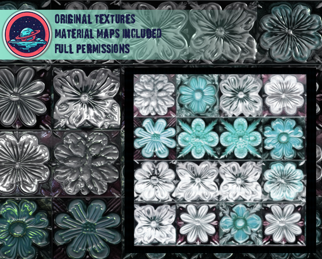 ::T:: Materials Texture: Craft Glass Tile Blue