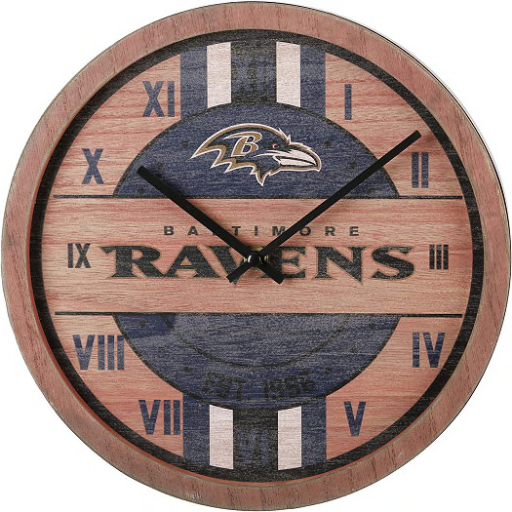 Team Wall Clock-Ravens