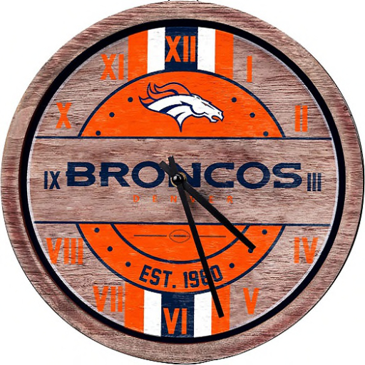 Team Wall Clock-Broncos