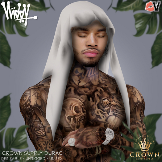 Vladdy // "Crown Supply" Durag White
