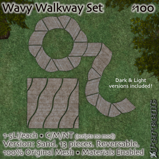 %Wavy Walkway (sand) *MESH* Delivery Box
