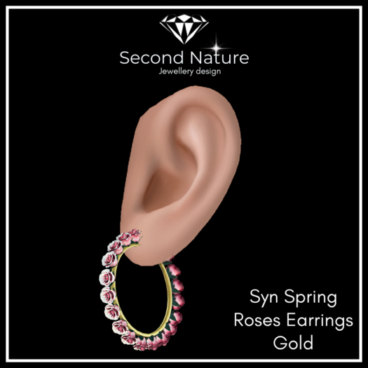 SNJ Syn Spring Roses Earrings Gold ADD!