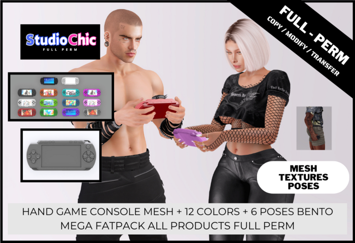 HAND GAME CONSOLE MEGA FATPACK FULL PERM - MESH + POSES + TEXTURES - ALL FULL PERM HIGH QUALITY