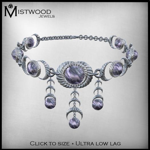 [Mistwood Jewels] Moon Hug Choker - Silver & Amethysts